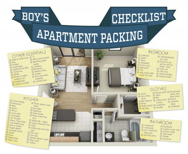 college apartment checklist for guys